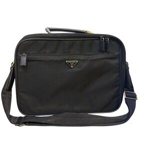 Prada Milano Black Nylon Shoulder Bag With Adjustable Strap